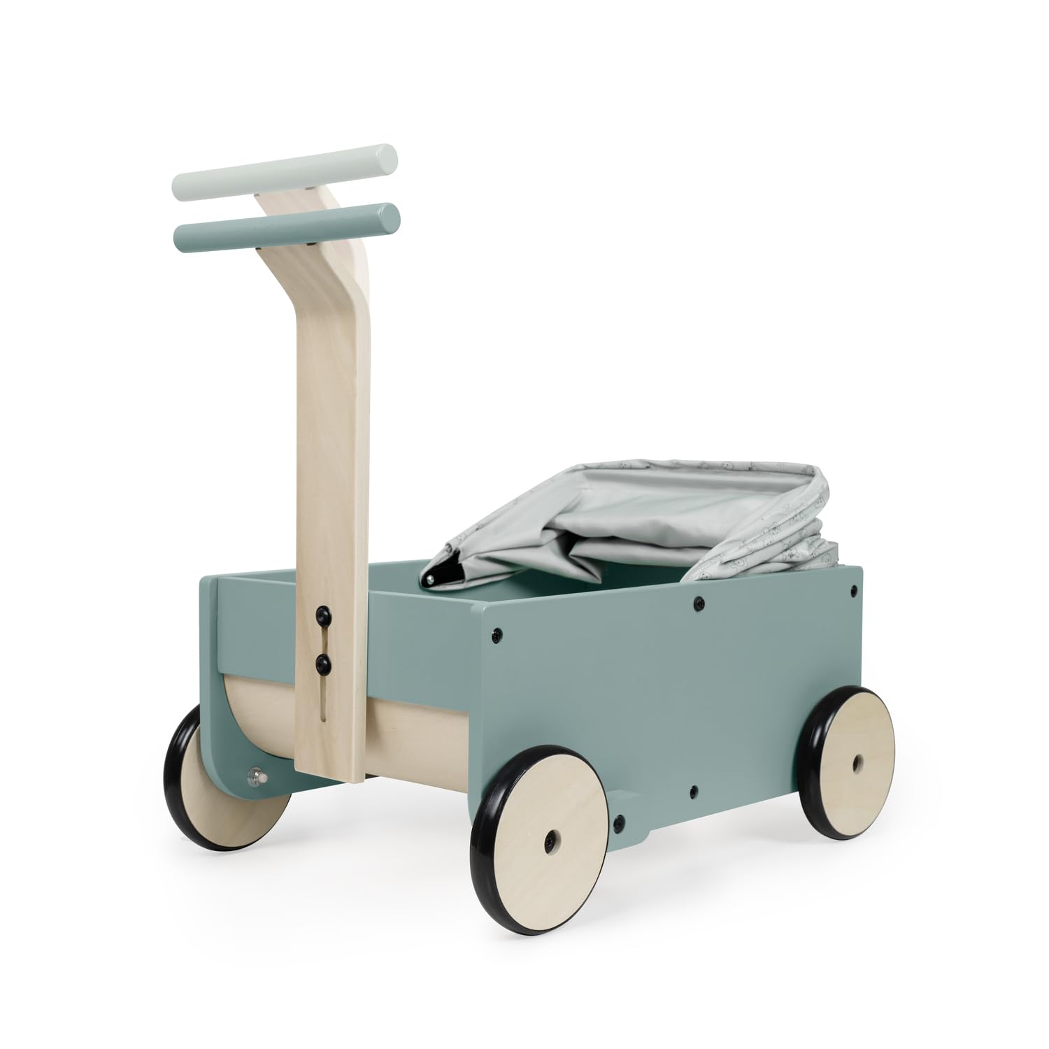 hauck Learn to Walk Dolls Wózek dla dzieci od 1 roku życia, wózek dla lalek i pluszaków do 43 cm, wielofunkcyjny drewniany chodzik z hamulcem i rączką