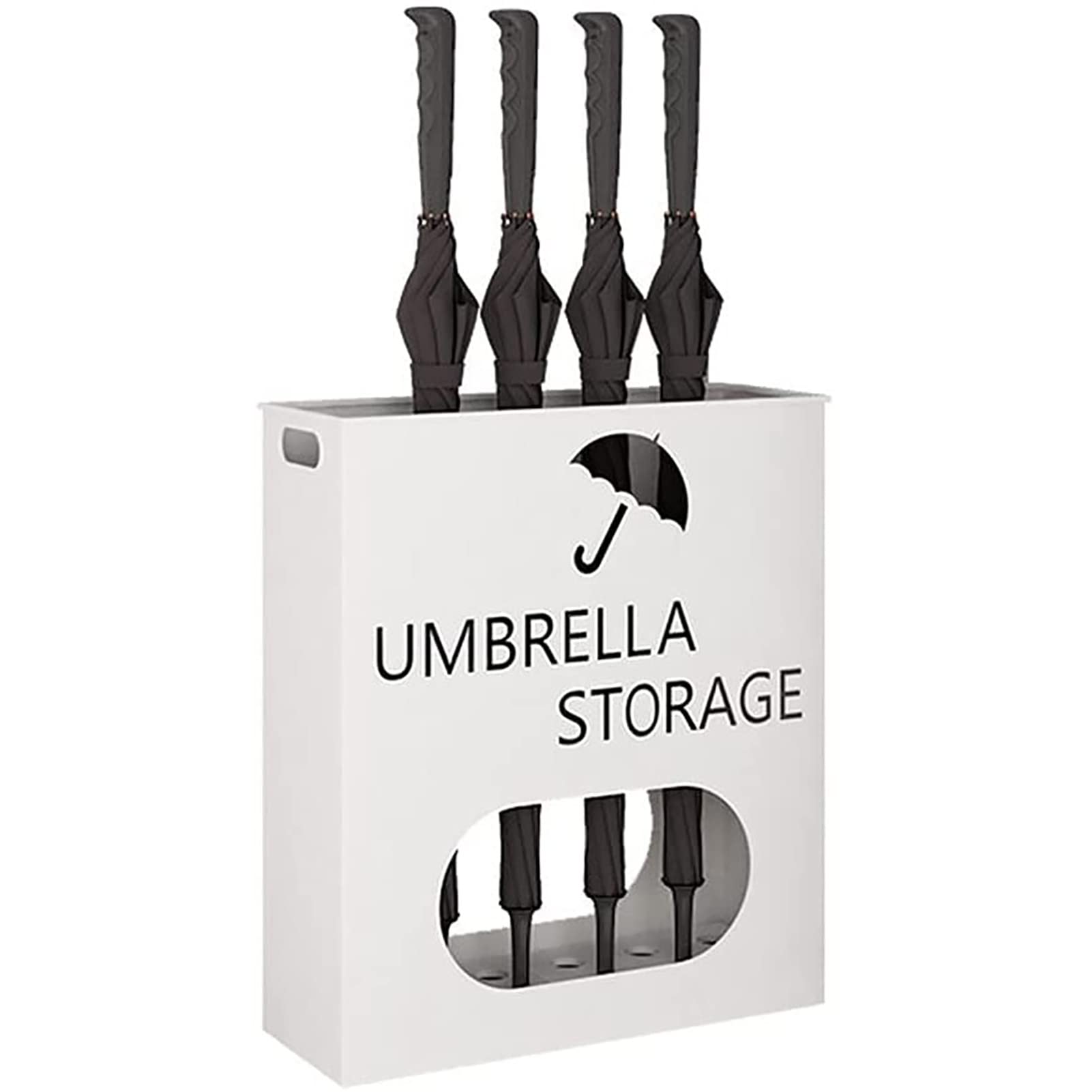 Organiseur de porte-parapluies créatif en métal blanc compact