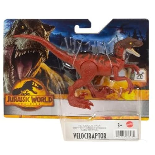 Jurassic World Dominion - Cofanetto feroce HDX31 - Statuetta snodata Velociraptor