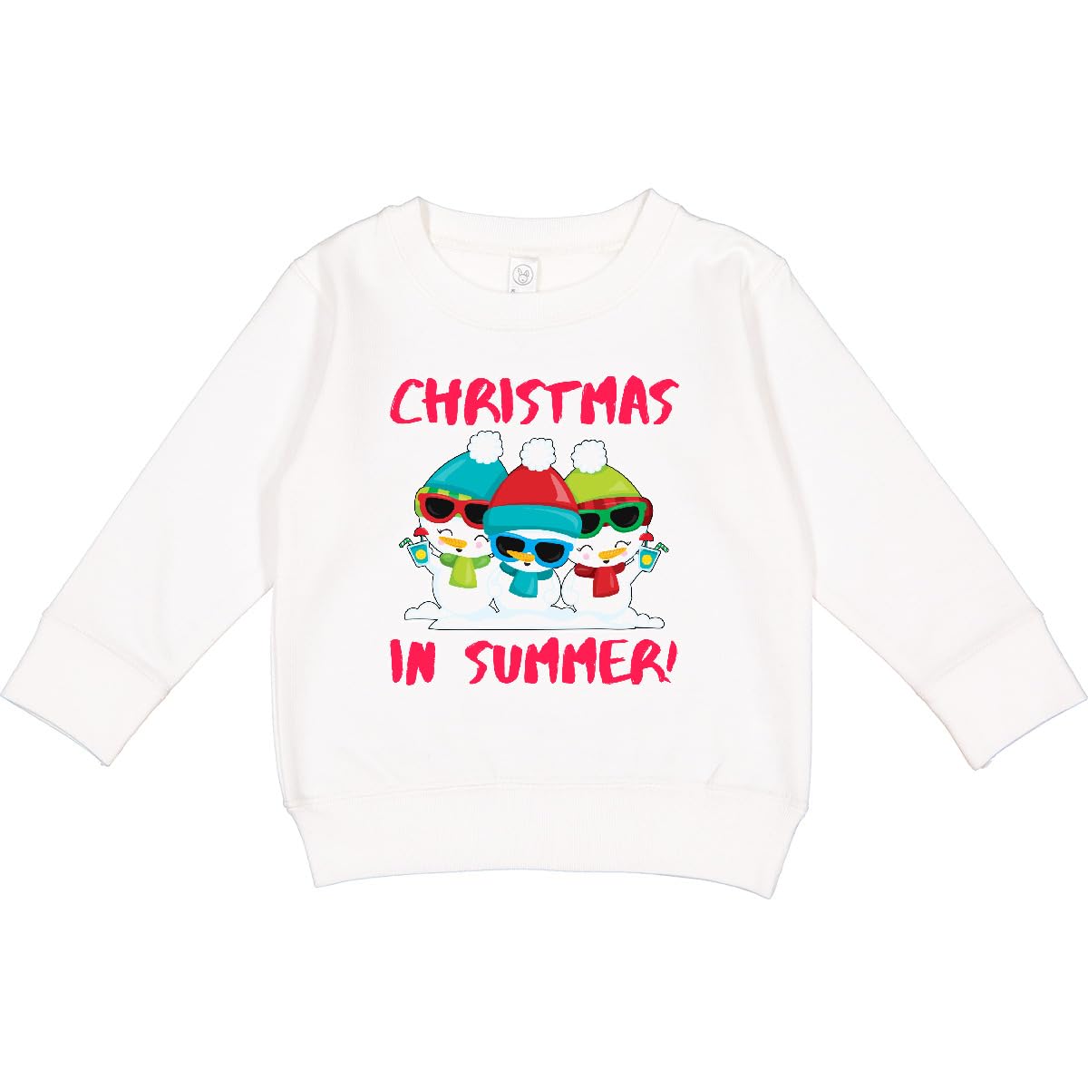 inktastic Christmas in Summer with Summer Snowman Toddler Sweatshirt 3T White 2a355