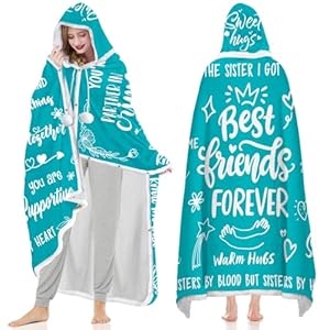 Best Friend Mothers Day Gifts For Women, Flannel Wearable Warm Hug Gift for Best Friend, Blanket Hoodie For BestFriend – Bestie – BFF, Friend Birthday Gifts Hoodie Blanket