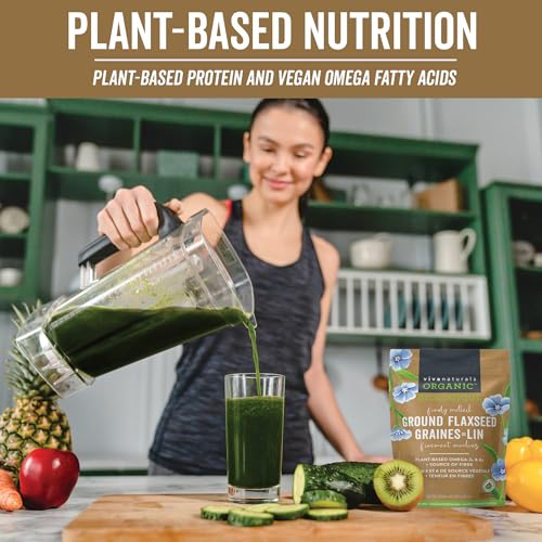 Image of Viva Naturals Organic Ground Flaxseed, - Plant-Based Protein, Vegan Omega-3 & Fiber, Finely Milled Flax Seeds, Perfect for Smoothies & Baking, (425 g) 15 Ounce (Pack of 12)