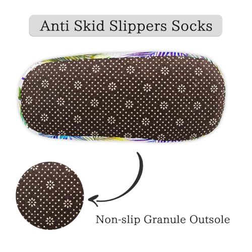 Colorful Tropical Palm Leaves Slippers for Women Slipper Socks Soft Fuzzy House Slippers Shoes for Indoor Bedroom, Winter Cozy Christmas Gifts4