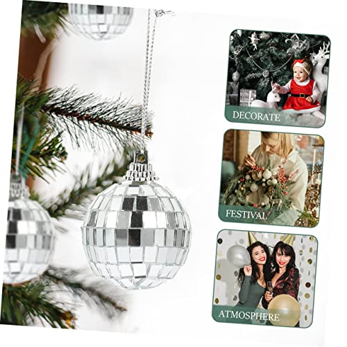 Ornamentos espejados reutilizables ERINGOGO, 17 piezas para árbol de Navidad, bolas disco decorativas vibrantes y reflectantes para celebraciones navideñas y festivas miniatura 7
