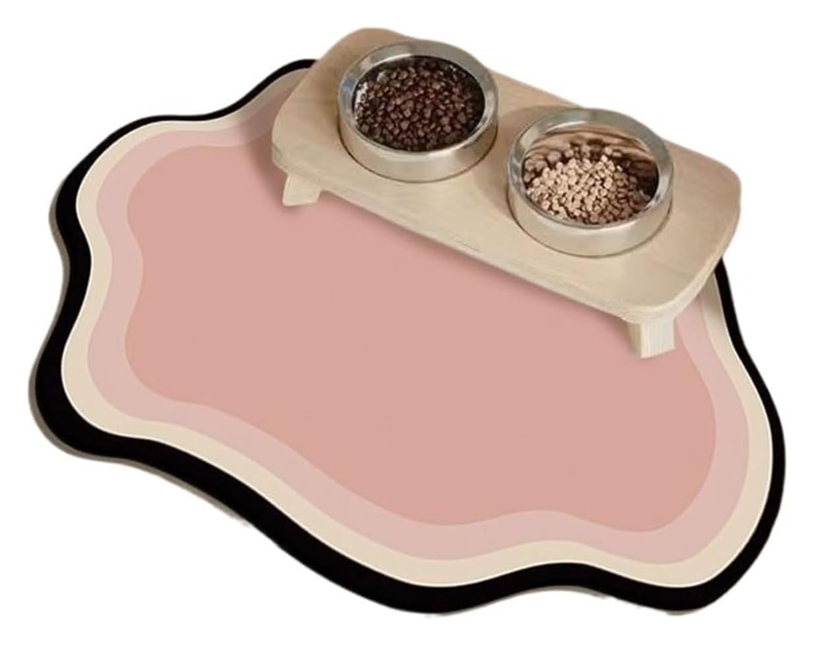 Futtermatte für Haustiere, Saugfähiges, schnell trocknendes Haustier-Tischset for Katzen, Hunde, Katzenfuttermatte, Heimtierbedarf, 30 x 40 cm(Pink)
