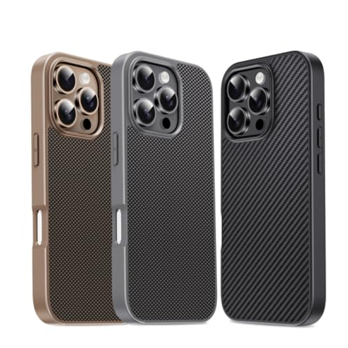 Coque carbone iPhone 14 Pro Max doré modèle mat givré simple - 7