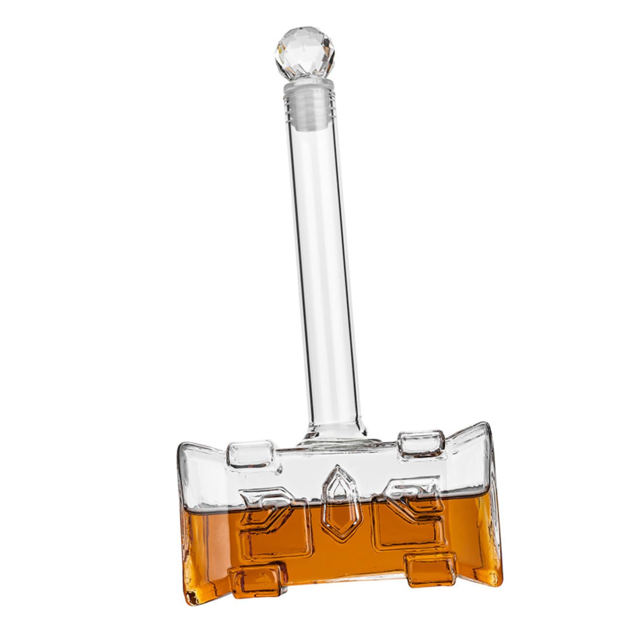 Dispensador de Vino Tapón Acrílico y Silicona Diseño Creativo de 400ml de Vidrio Borosilicato en Forma de Martillo y Almacenamiento Fácil para Bar