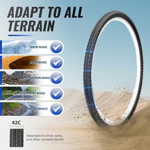 Hycline Gravel Bike Tires Set: 2-Pack 700x38C/40C/42C