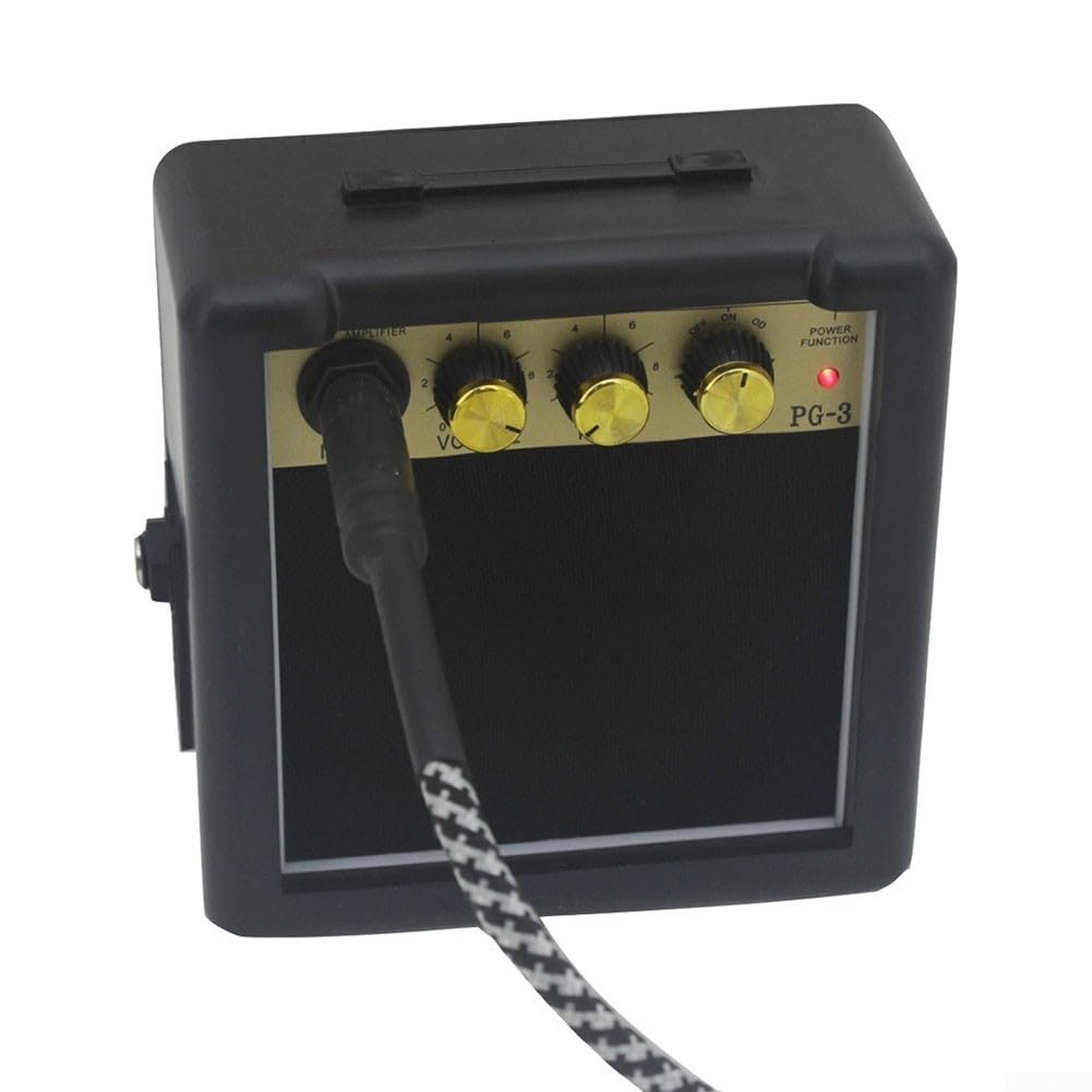 Altavoz de amplificador de guitarra en miniatura, excelente sonido, práctico para colgar, color negro