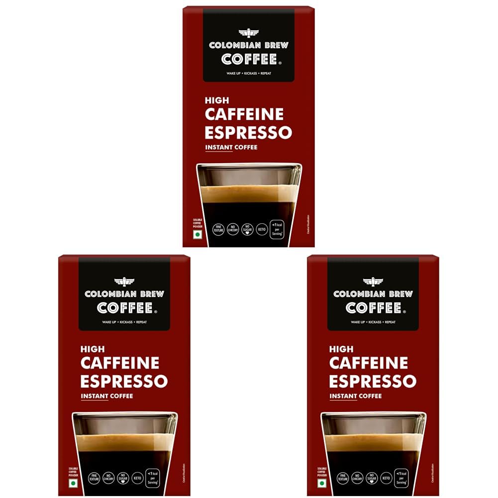 Colombian Brew High Caffeine Espresso Instant Coffee Powder, Strong, 20 Sachets (Pack of 3)-image-4
