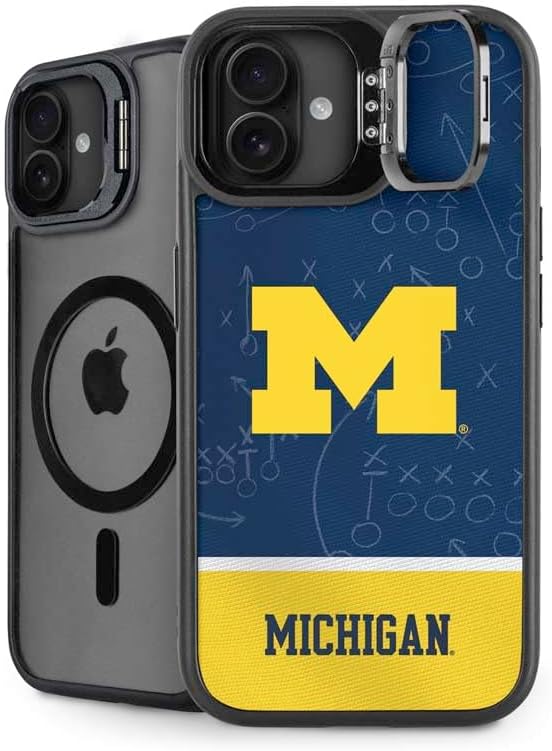 Skinit Kickstand Phone Case Compatible with iPhone 16 - Officially Licensed University of Michigan M Logo Design