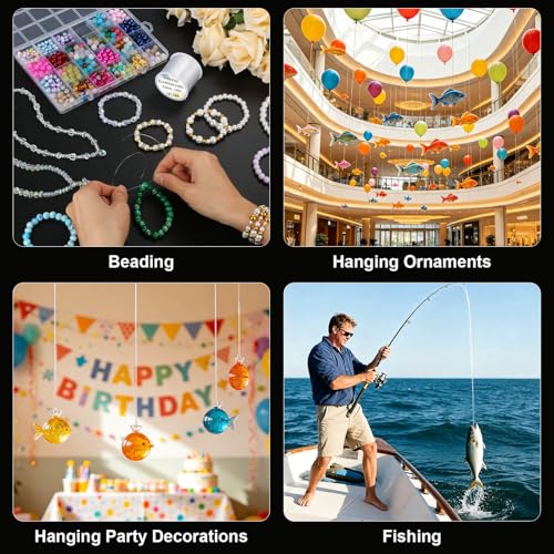 Image of Anezus Fishing Wire for Hanging, Clear Fishing Line Invisible String Strong Monofilament Line for Hanging Decorations and Crafts