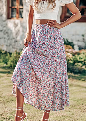 Image of KIRUNDO Maxi Skirts for Women Summer Boho Floral Long Skirt