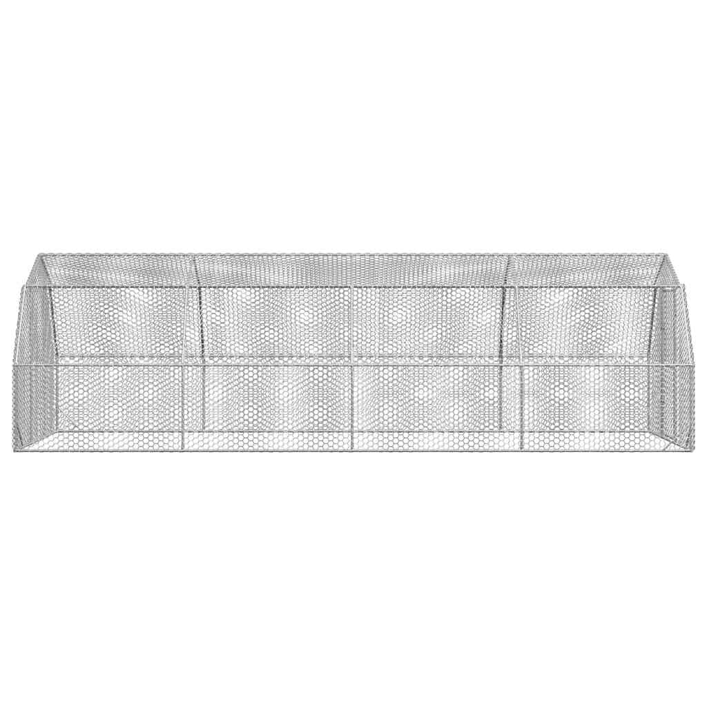 Gallinero de 2,5 x 8 x 2,25 m, de acero galvanizado, con puerta con cerradura y malla de alambre, jaula grande para gallinas, patos y gansos