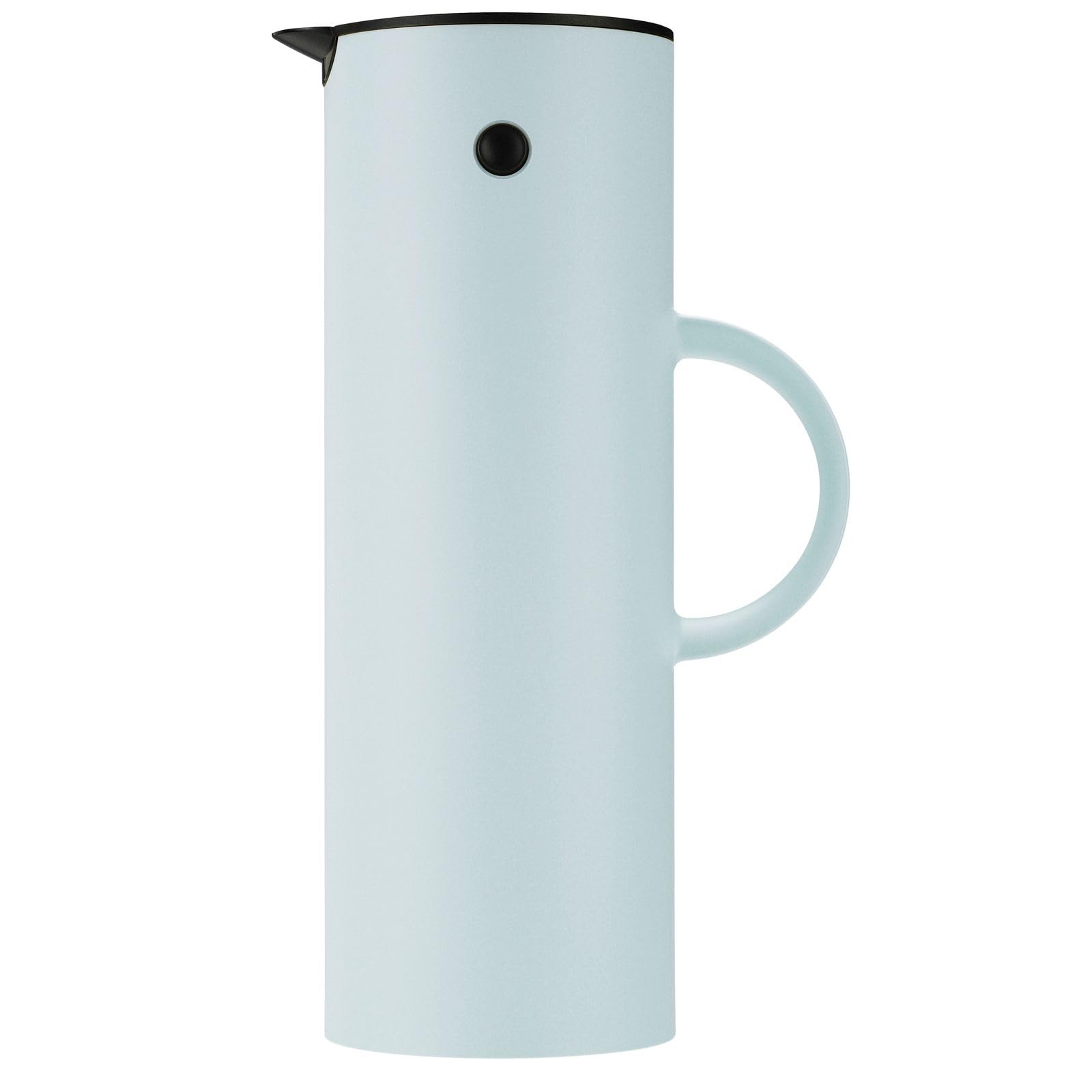 Stelton Isolierkanne EM77 - Doppelwandige Isolierkanne für heiße/kalte Getränke - Tee- & Kaffeekanne mit Glaseinsatz, Magnetverschluss, Schraubdeckel, Vintage-Design - 1 Liter, Soft Ice Blue