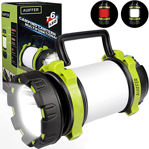 LED Wiederaufladbare Handliche Campinglampe 6 Modi 800 Lumen Wasserdicht IPX4 Dimmbar, Notfall Ausrüstung 3700mAh Powerbank, Warnlicht für Camping Angeln Stromausfall im Freien Reise Cover