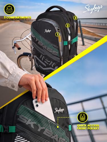 Image of Skybags Quantum College Laptop Backpack for Men & Women | 34L Backpack with Rain Cover & Laptop Compartment | Office, College, School Backpack