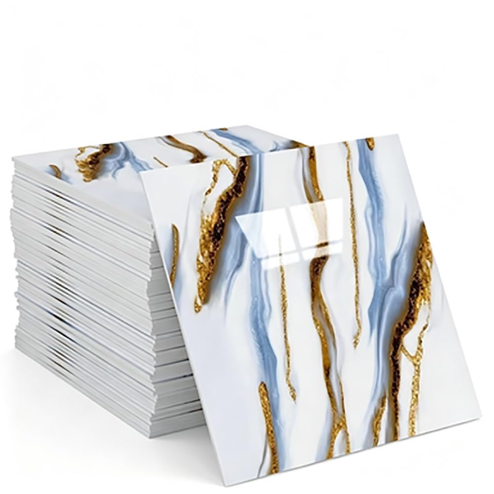 Marble Wall Panels Peel Stick Tiles Backsplash Sticker for Home