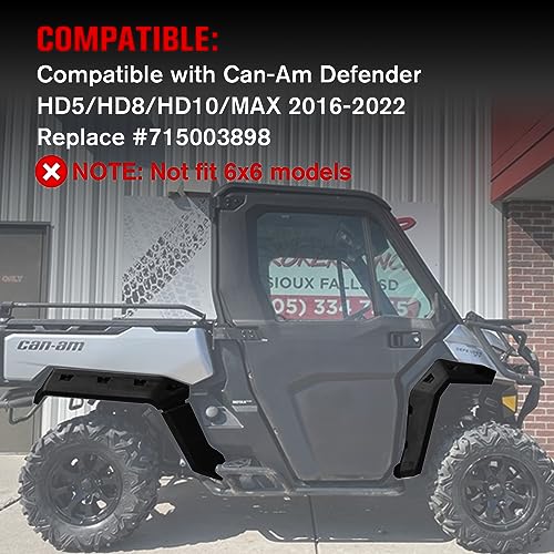 Image of Extended Fender Flares Compatible with Can-Am Defender HD5 HD8 HD10, Front & Rear Mud Flaps Guards Kit for Defender HD5 /HD8 /HD10 /MAX 2016-2022 (Replace 715006821 /715002424 /715006822)