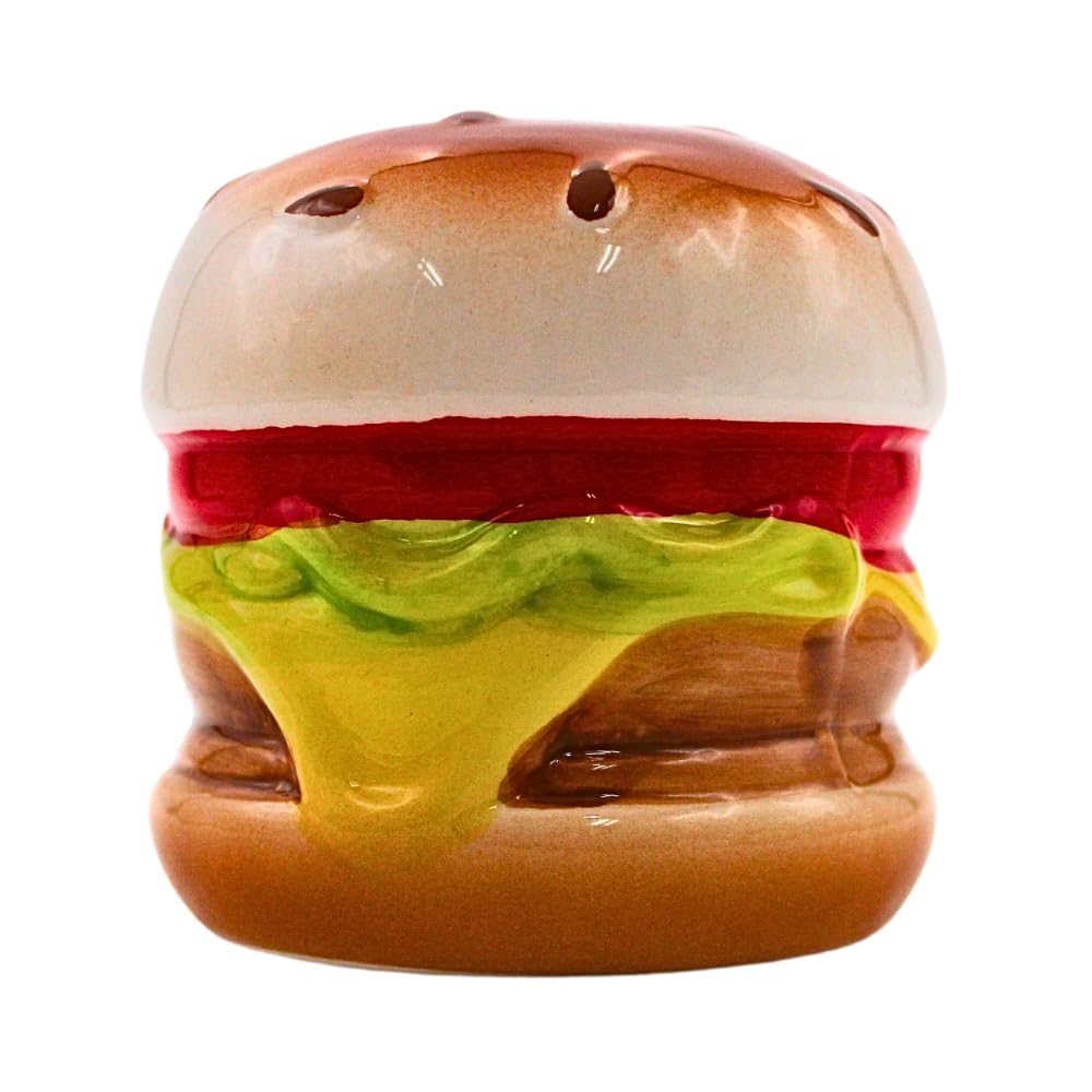 Dekohelden24 Ceramic Money Box Hamburger Cheeseburger Burger Money Box Saving Box Size L x W x H: Approx. 10 x 10 x 10 cm