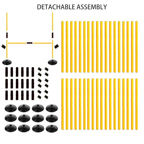 adjustable height agility hurdle set multi-function soccer trainning pole set coaching sticks with rubber base