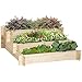 Produktbild Outsunny Hochbeet 3-stufige Gartenbeet Pflanzenbeet Kräuterbeet Blumentreppe für Balkon Garten Natur Holz 93 x 93 x 35 cm