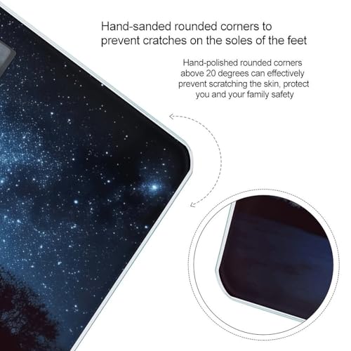 Balanza digital de baño con diseño Night Sky y vidrio templado miniatura 4