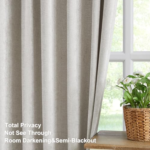 Vision Home PINCHCNL36X120X2SVG Light Gray Pinch Pleated Light Filtering Curtains Velvet Chenille Window Curtain Panels 120 Inch thumb #1