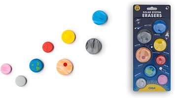 Suck UK Solar System Erasers - Set of 8 Mini Planet Erasers - Educational Outer Space Stationery & Budding Astrophysicists
