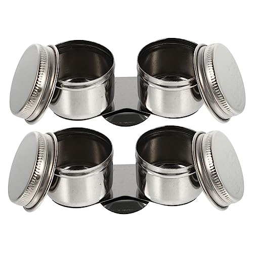 BESPORTBLE Stainless Steel Brush Washer 2 Pcs Brush Cup Lid for Oil Paint Palette and Mixing Cups