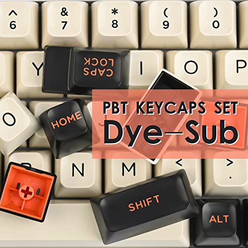 Image of Guffercty kred 150 Keys ASA Keycap PBT Double-Shot Custom Keycaps Set with 6.25u and Split Spacebar for ANSI & ISO Layout MX Switches Mechanical Keyboard (ASA-Carbon)