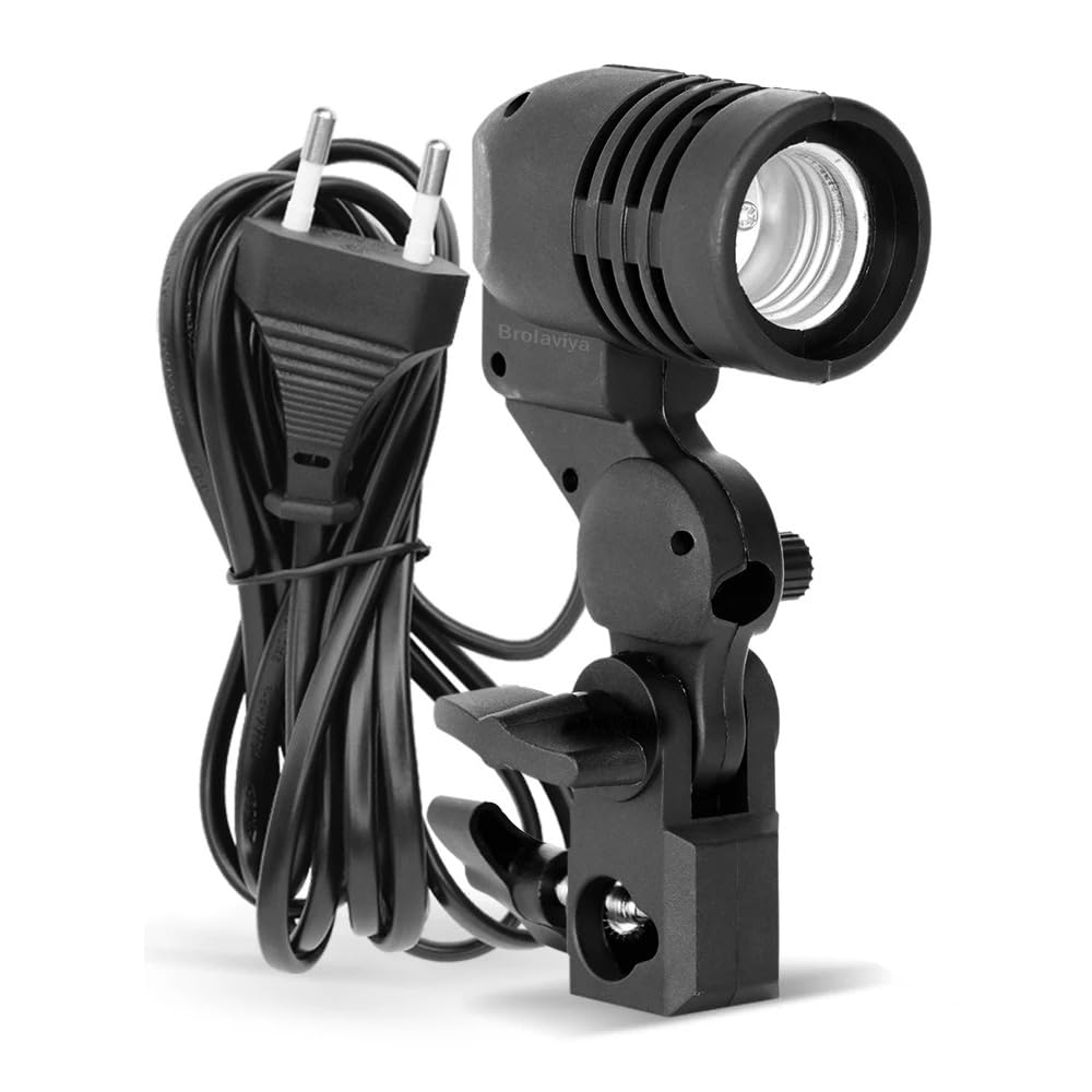 BROLAVIYA E27 Single Head Bulb Holder Socket Flash Umbrella Bracket Photo Lighting Bulb Holder For Photography Studio Accessories
