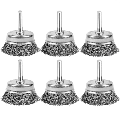 Image of 2 Inch Wire Cup Brush Set for Drill - 1 /4 Inch Round Shank Abrasive Wire Cup Brush - Stainless Steel Crimped Carbon Steel Brush for Rust,Cleaning,Deburring,Removing Paint