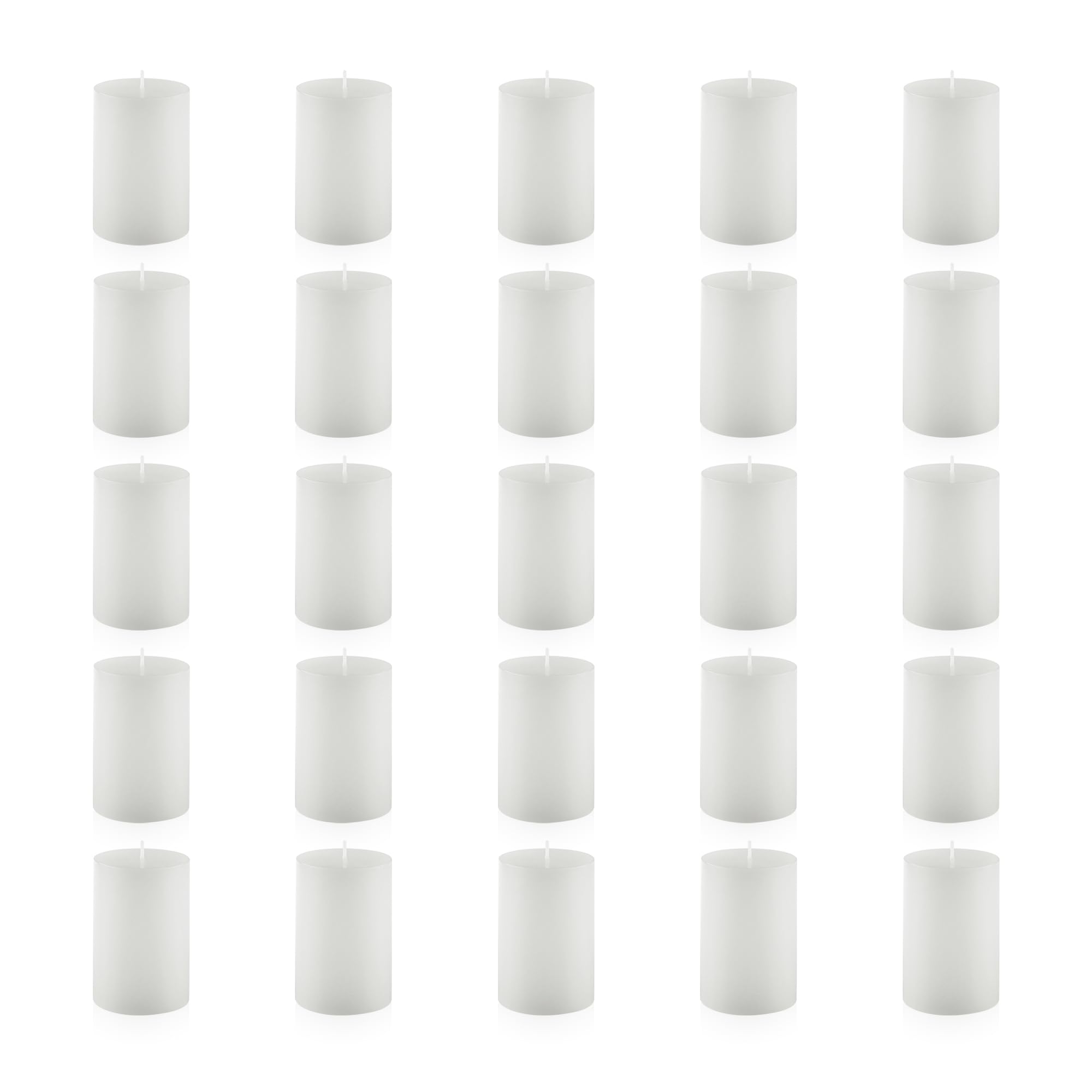 Housecret 25 Pack 2" D x 3" H (20 Hour Burn Time) White Unscented Pillar Votive Candles, Hand Poured Wax Candle Ideal Gifts for Weddings Birthdays Christmas Holidays Party