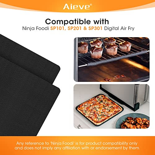 This is a picture of a product for sale called AIEVE Air Fryer Liners for Ninja Air Fryer,  4 Pack Non-stick Reusable Air Fryer Oven Liners Air Fryer Accessories Compatible with Ninja Toaster Oven Flip up Ninja Foodi SP101 SP201 SP301 Air Fry Oven