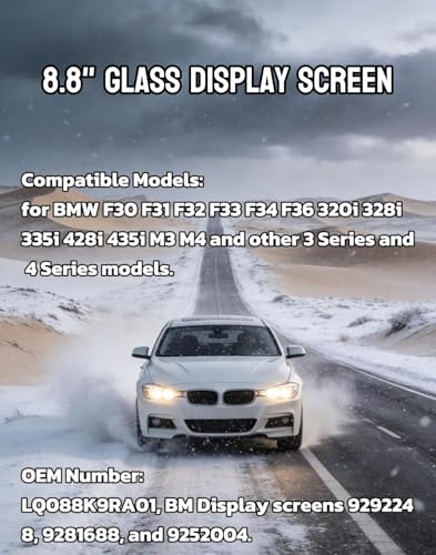 Image of LQ088K9RA01 8.8 inch Glass Display Screen Replacement for 2012-2017 BMW L7 CID High 3 4 Series F30 F31 F32 F33 F34 F36 OEM Information Display 9292248 (NO LCD Panel)