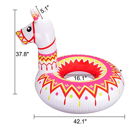 Llama Pool Floats for Kids Adults - Inflatable Alpaca Pinata Swimming Ring Fiesta Mexican Water Toys Supplies - Thumbnail 4