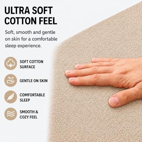 Image of Babylee 100% Waterproof Queen 72x60 Inch 6x5 Ft Fits Upto 10 Inch Mattress | Premium Terry Cotton Breathable Bed Protector | Mattress Cover for Double Bed | Beige