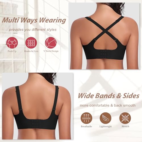 Image of Ganado Seamless Wireless Bras for Women No Underwire Bras Supportive Bralette Padded Comfort T Shirt Bra