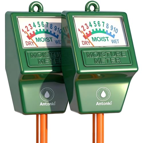 Antonki 2 Piezas Medidor Humedad Plantas, Higrometro Plantas de Suelo, Monitor de Riego de Flores para Plantas de Interior y Exterior, No se Necesitan Baterías