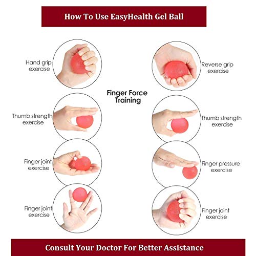 Image of PHYSIOTREX- Gel Exercise Ball | finger exercise equipment | finger exerciser - Hand Therapy | Physio Gel Ball |finger exerciser physiotherapy | stress relief ball
