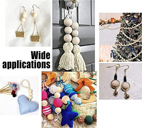 PandaHall 500pcs 10mm Natural Round Wooden Beads Assorted Round Wood Ball Loose Spacer Beads for DIY Jewellery Craft Making Home Decorations Party Decorations