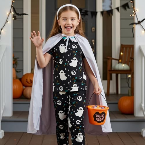 PATPAT Kids 3-Piece Pajama Sets with Bamboo Viscose,Snug Fit Pjs for Girls,All-Season Comfort Sleepwear, Ages 2-12 Years4