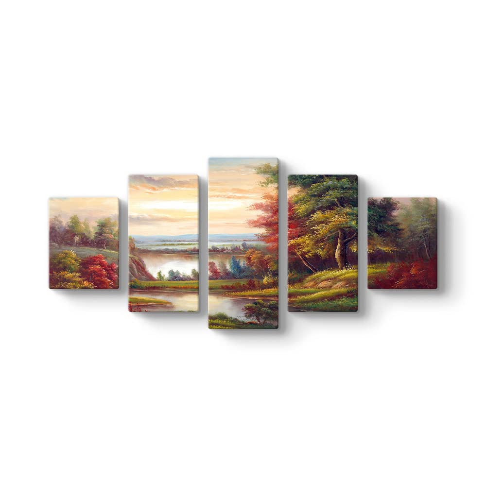 tabloshop Manzara Yağlı Boya Rep. Tablo 127 x 56-5 Parçalı