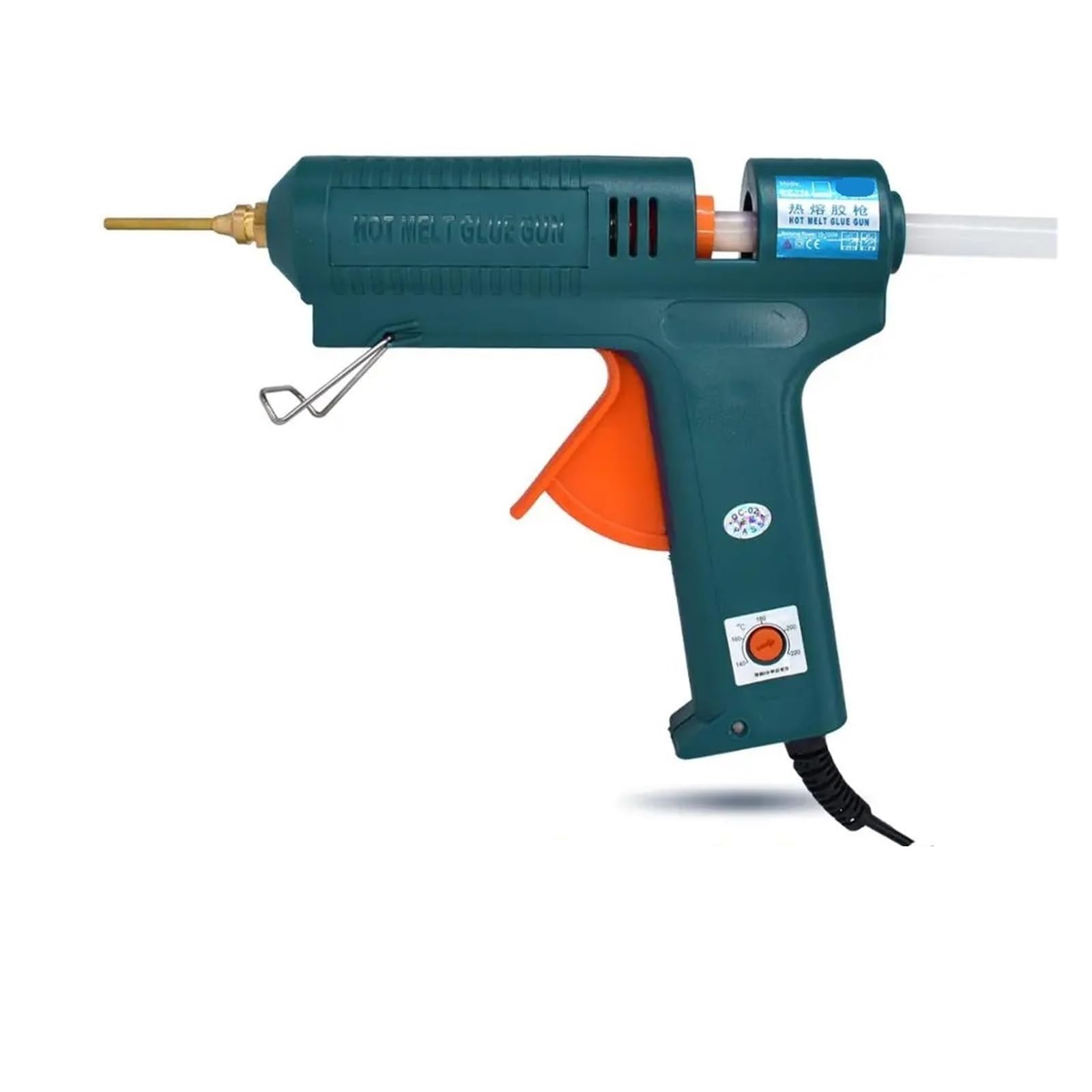 Heißklebepistole, 150 W, Kupferdüse, Temperatur einstellbar, Prozessreparaturwerkzeug, Spannung, automatische Anpassungsfunktion, for Heimwerker, Weihnachtsgeschenke, Kunsthandwerk(SET-B)