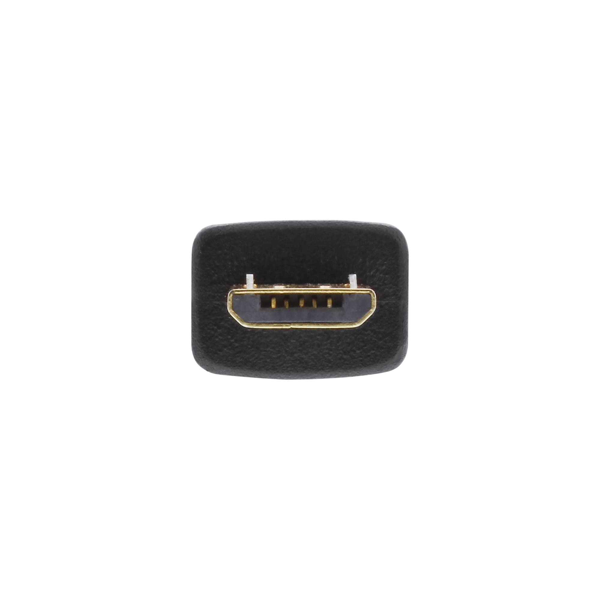 InLine 31705T Cavo USB 0,5m - USB A Maschio A Micro-B Maschio Angolato - Nero - Placcato Oro