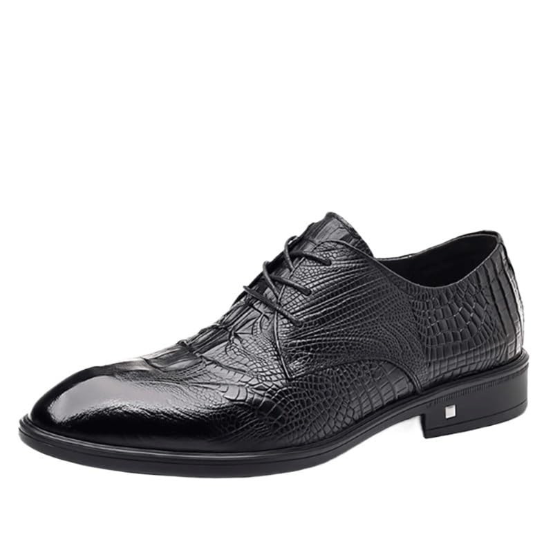 Men's Leather Shoes Business Casual Shoes Commuting Shoes Lace-up Design Breathable Insole Soft Oxford Dress Shoes(D,7.5)