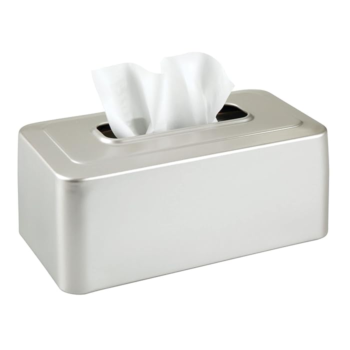 Buy mDesign Metal Modern Tissue Box Cover Decorative Rectangular Facial