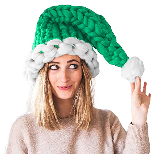 Generisch Gehäkelte Weihnachtsmütze Grobe Strick Nikolausmütze...