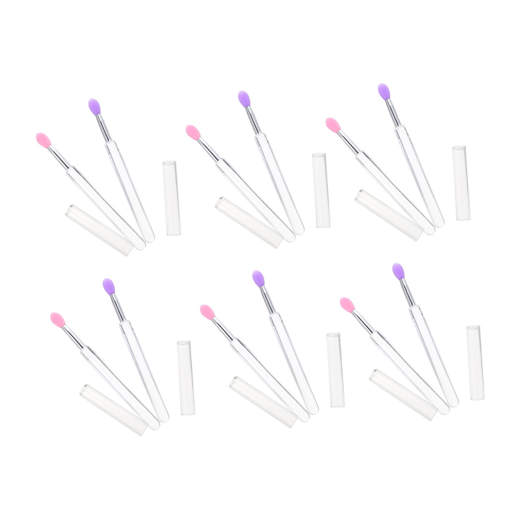BELLIFFY Silicone Lip Mask Brush Set 6pcs Makeup Brushes for Lip Mask Eyeshadow Lipstick Applicator Gentle on Skin